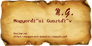 Mogyorósi Gusztáv névjegykártya