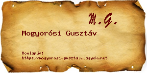 Mogyorósi Gusztáv névjegykártya